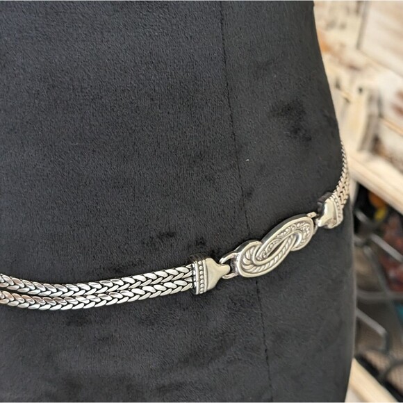 Brighton Bali Hai Silver Plated Chain Belt Size Medium 39\